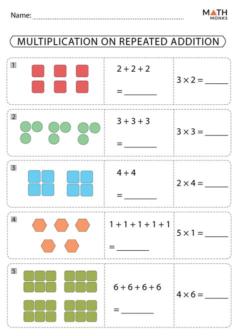 Repeated Addition Multiplication Worksheets